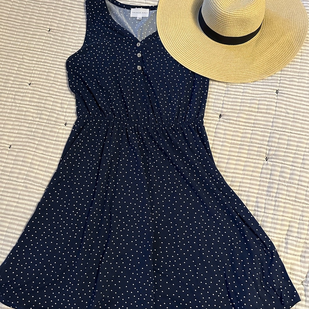 Navy Polka Dot Dress